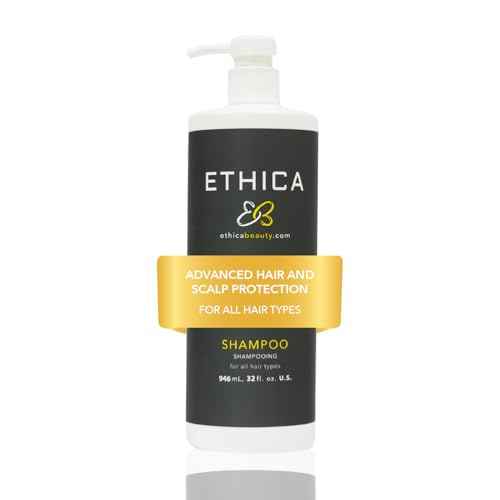 Ethica Beauty Sulfate-Free Salon-Grade Anti-Aging Moisturizing Shampoo, Hypoallergenic Scalp & Hair Growth Formula, For All Hair Types - Paraben Free, Gluten Free, Fragrance Free, 32 Oz.