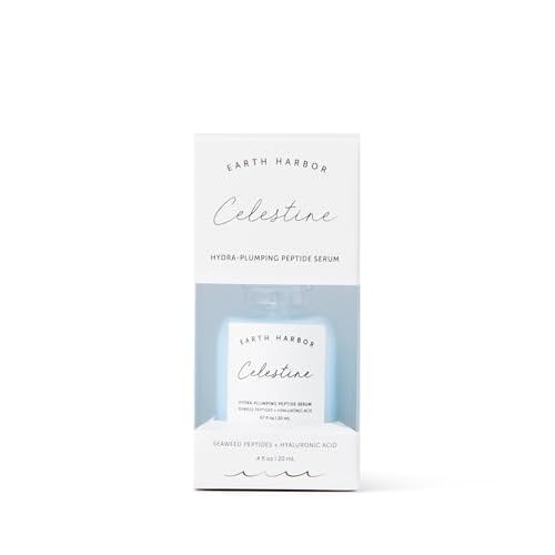 Earth Harbor | CELESTINE Hydra-Plumping Peptide Serum - Skin Elasticity & Replenishing Nutrients | Hyaluronic Acid and Seaweed Peptides | Plant-Based & Certified Vegan |
