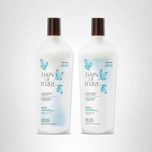 Bain de Terre Moisturizing Shampoo and Conditioner Set | Jasmine | Hydrates & Moisturizes Dry, Damaged Hair | Argan & Monoi Oils | Paraben Free | Color-Safe | 13.5 Fl Oz