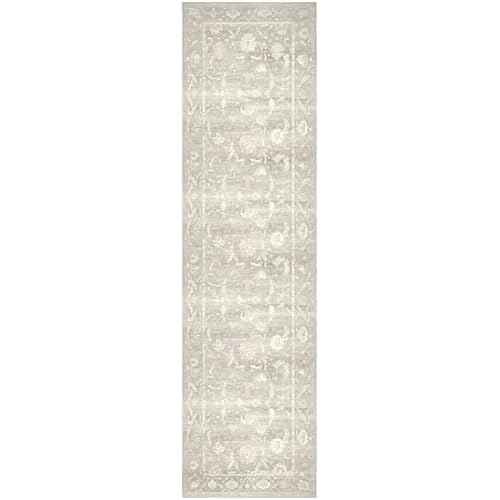 Nourison Home Vintage Washables Grey 2'2" x 8' Area Rug - Easy Clean, Non Shedding, Bed Room, Living Room, Dining Room, Kitchen (8' Runner)