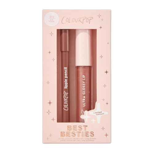 ColourPop Best Besties Lip Pencil & Gloss Duo - Shimmery Nude Lip Combo for Definition & Shine - Includes Shades BFF 2 & It Girl (2 Count)