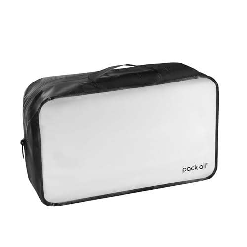 pack all Seamless Clear Toiletry Bag, Tear-resistant Clear Makeup Bag, Water-resistant Travel Packing Organizer for Toiletries, Cosmetics and Accessories (Large)