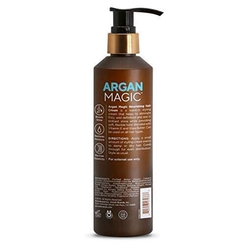 Argan Magic Nourishing Hair Cream 8.5 oz – Paraben Free, All Hair Types Leave-In