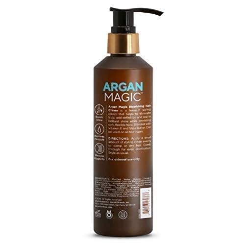 Argan Magic Nourishing Hair Cream - Hydrates, Conditions, and Eliminates Frizz for All Hair Types | Seals in Shine | Made in USA, Paraben Free, Cruelty Free (8.5 oz)