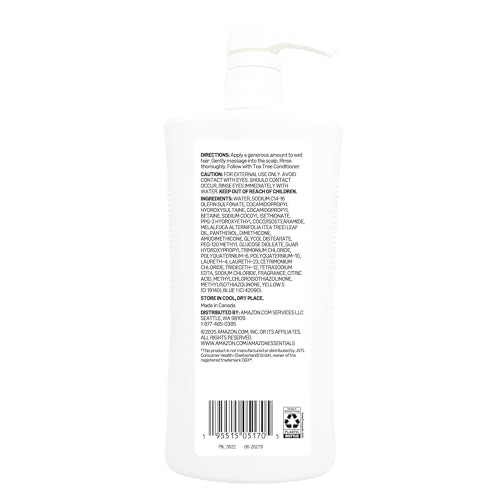 Amazon Essentials Tea Tree Mint Shampoo, Cool & Refreshing, Sulfate-free Formula, 33.8 Fl Oz, Pack of 1