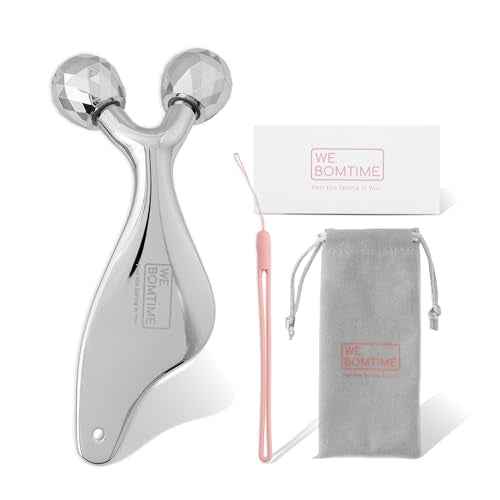2-in-1 Face Roller and Gua Sha Tool with Strap and Gift Pouch for Face Neck and Eye for Puffy Eyes ? Cooling Facial Massager for Jawline Sculpting and Self Care
