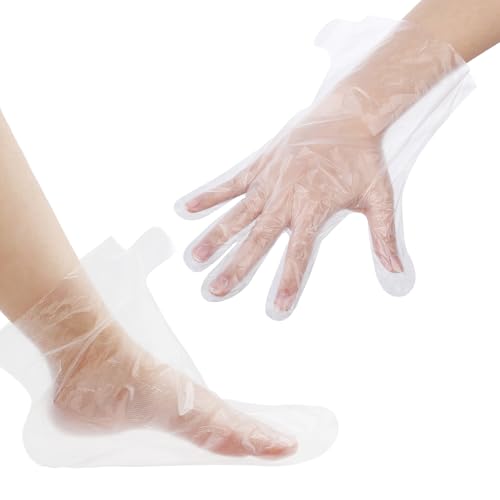 Disposable Paraffin Wax Liners for Hands & Feet - 200 Pack Spa Gloves & Booties