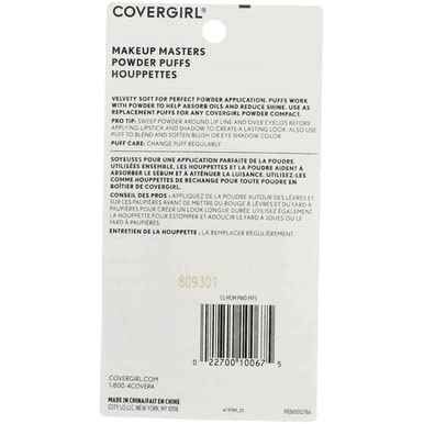 CoverGirl Make-Up Masters Powder Puffs, 3 ea (Pack of 6)