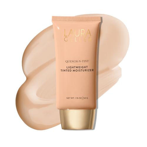 LAURA GELLER NEW YORK Quench-n-Tint Hydrating Foundation - Light/Medium - Sheer to Light Buildable Coverage - Natural Glow Finish - Lightweight Formula with Hyaluronic Acid