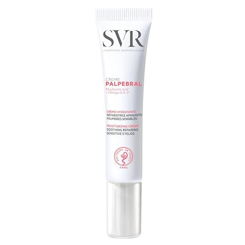 SVR Palpebral Eye Cream - Hyaluronic Acid & Shea Butter - Ultra-Soothing Cream for Dry, Sensitive Eyelids Prone to Irritations due to dryness - Steroid-Free, Fragrance-free Formula with, 0.5 fl.oz