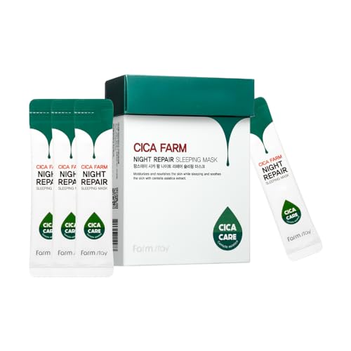 FARMSTAY CICA FARM NIGHT REPAIR SLEEPING MASK - Soothing Overnight Facial Mask. Sleeping Mask - 0.13 fl oz * 20pcs