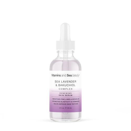 Renewing Skin Serum with Sea Lavender & Bakuchiol, Anti-Aging Firming and Smoothing Collagen Boosting Face Serum for Fine Lines and Wrinkles ? 2 fl oz