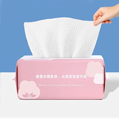 Cayxenful Disposable Face Towel Face Cloths for Washing Soft Cotton Dry Wipes Facial Cloths Towelettes for Washing and Drying, 100 Count Facial Tissue for Cleansing, Skincare and Makeup Remover