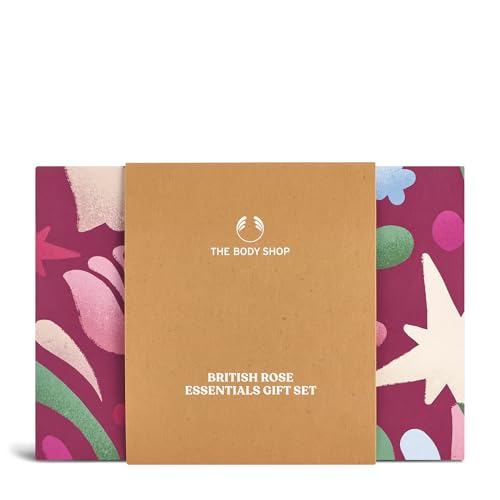 The Body Shop British Rose Essentials Gift Set- 3 Piece Set, Includes Body Yogurt, Hand Cream, Shower Gel, Vegan