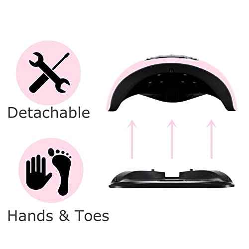 BIGBEAR UV Light for Nails, 48W UV LED Nail Lamp for Gel Polish, Fast Nail Dryer with Automatic Sensor, 3 Timer Setting, Small and Portable, LED Nail Light for Fingernail and Toenail