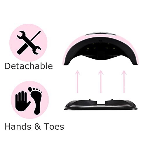 BIGBEAR 48W UV LED Nail Lamp - Portable Gel Polish Dryer with Sensor
