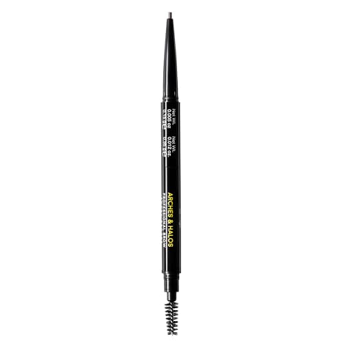 Arches and Halos 2 in 1 Defining Eyebrow Pencil and Powder - Brow Powder with Spoolie Brush - Shape and Fill for Natural Look - Dark Brown - 0.017 oz