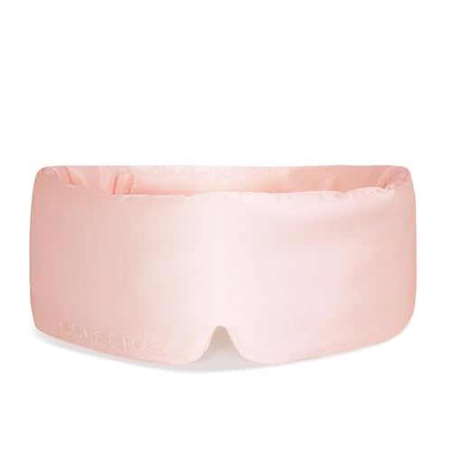 Dore & Rose Deep Sleep Mask Light Blocking, 23 Momme Mulberry Silk Eye Mask, Ultra Soft, Adjustable - Travel Sleeping Mask for Men & Women - Pink