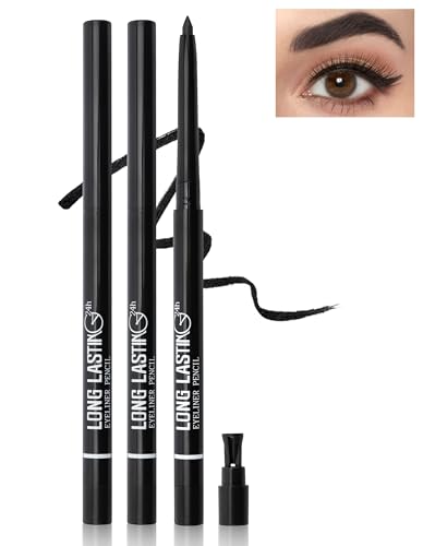 Erinde Waterproof Gel Eyeliner Pencil, 2-Pack Black