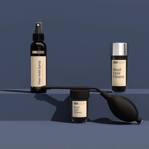 Hair Illusion Black Fiber Thickener Combo Kit with Spray & Applicator