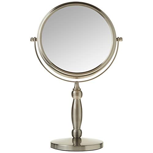 Floxite Dual sided 1x and 15x Vanity Mirror, Brushed Nickel