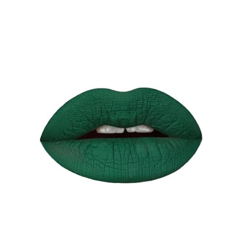 Aromi Dark Green Matte Liquid Lipstick | Long-Lasting, Forest Lip Color, Vegan Makeup, Cruelty-free, Unique Lipstick Shade, Handmade (Emerald Green)