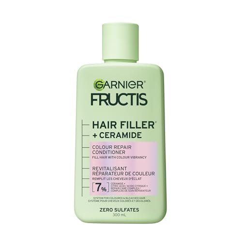 Garnier Fructis Hair Filler Color Repair Conditioner with Ceramide, Smoothing & Sulfate Free Conditioner for Colored, Bleached Hair, 10.1 Fl Oz, 1 Count