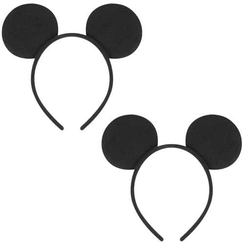 DRESHOW Mouse Ears Headbands Solid Black Ears Party Decoration Costume Headbands Hair Band for Christmas Party