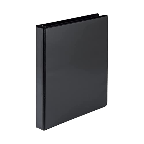 Samsill Economy 1 Inch 3 Ring Binder, Made in The USA, Round Ring Binder, Customizable Clear View Cover, Black, (18530)