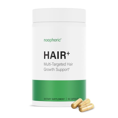 Noophoric Hair Growth Vitamins for Women and Men - Natural Hair Loss Supplement for Fuller Thicker Hair - Hair Skin and Nails Vitamins for Thinning and Shedding, 90 Capsules