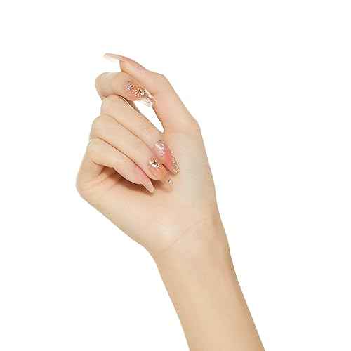 KISS Jelly Fantasy Press On Nails, Nail glue included, 'Jelly Cat', Multicolor, Long Size, Coffin Shape, Includes 28 Nails, 2g glue, 1 Manicure Stick, 1 Mini File