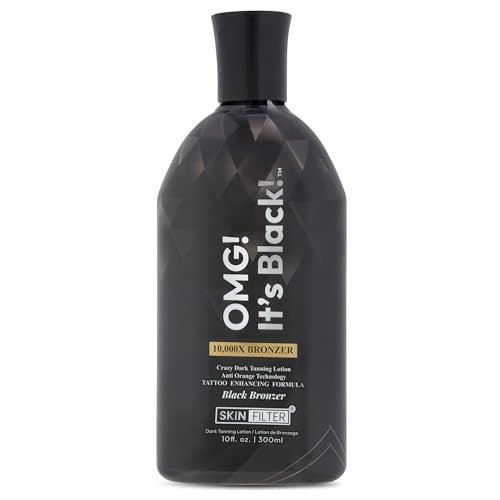 OMG! It¡¯s Black! Dark Tanner ? 10,000X Extreme Dark Tanning Lotion for Women and Men ? Anti-Orange Ultra Dark Tanning with Tattoo Protection ? Skin-Friendly Formula