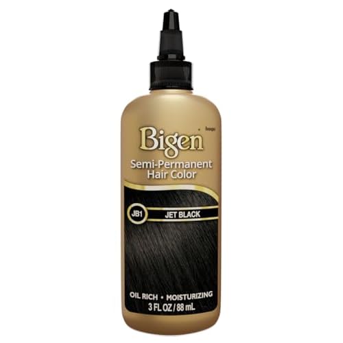 Bigen Semi-Permanent Haircolor #Jb1 Jet Black 3 Ounce (88ml) (6 Pack)