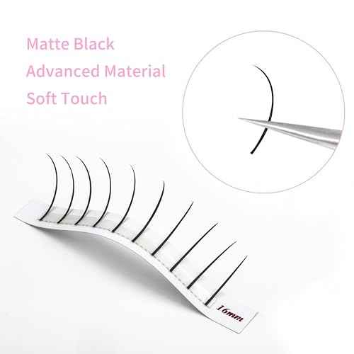 VEYES INC Spikes Lash Extensions, Premium Eyelashes Tray, Professional Supplies for Lash Techs 0.07CC Curl 8-16mm Mixed Length Matte Black