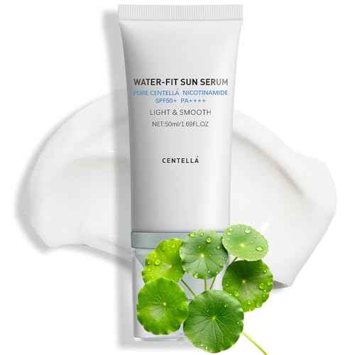 Centella Sunscreen SPF 50 PA++++, Hyalu Cica Water-Fit Sun Serum, Lightweight Sunscreen with Centella Asiatica, Hydrating & Non-Greasy Sun Protection for Sensitive Skin, Reef-Safe & Fast-Absorbing