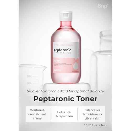 Snp 6 Peptides + 5 Hyaluronic Acid Skincare Set | 4-in-1 Kit of Toner, Serum, Cream & Sheet Masks | Moisturizing, Firming & Hydrating | Korean Skincare Set for Dry & Sensitive Skin | Peptaronic Set