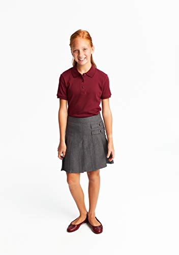 French Toast Girls Plaid Two-Tab Scooter skirt, Burgundy Plaid, 12.5 ,Plus Girls