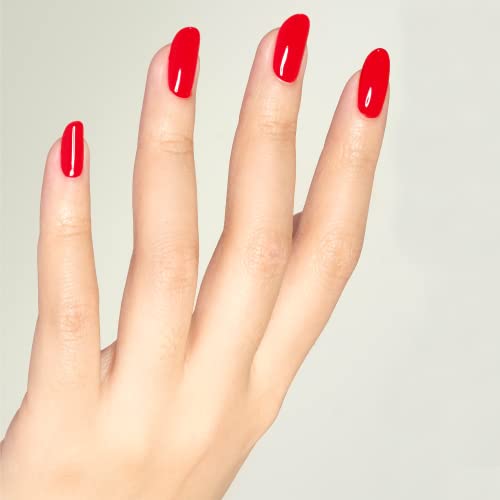 DND Red Gel Nail Polish Duo Set - UV/LED & Matching Lacquer (0.5 oz)