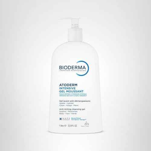 Bioderma Atoderm Intensive Ultra Rich Foaming Gel, Gentle Face and Body Cleanser for Very Dry to Atopic Sensitive Skin, 33.8 Fl Oz