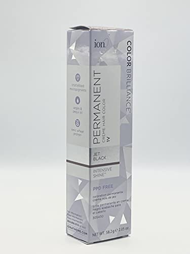ion Permanent Creme Hair Color 1V Jet Black 2.05oz
