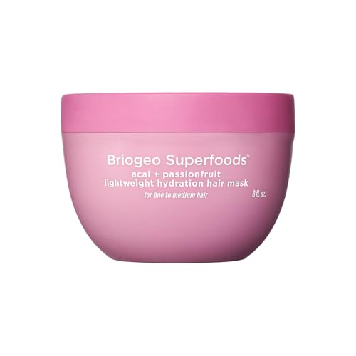 Briogeo Superfoods Acai + Passionfruit Lightweight Hydration Hair Mask ? Deep Conditioner for Fine Hair, Boosts Shine & Softness, Weightless Moisture, Vegan & Cruelty-Free