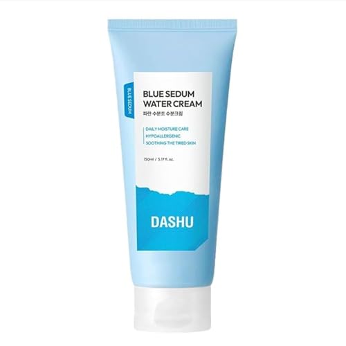 DASHU Blue Sedum Water Cream | Hydrating Face Cream Water Based Moisturizer for Face 8 Types of Hyaluronic Acids | Lotion for Men 5.07 fl oz