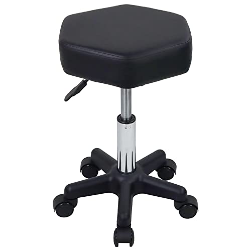 FURWOO Hexagon Rolling Stool Height Adjustable Salon Chair