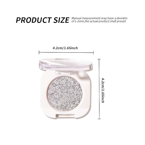 Silver Glitter Eyeshadow - Metallic Single Shadow Makeup
