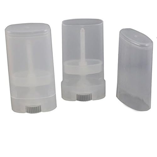 Elandy 15ml Empty Oval Lip Balm Tubes Deodorant Containers Lip Balm Tubes Lip Gloss Container Holder With Caps Clear/White Pack of 6pcs (Transparent)