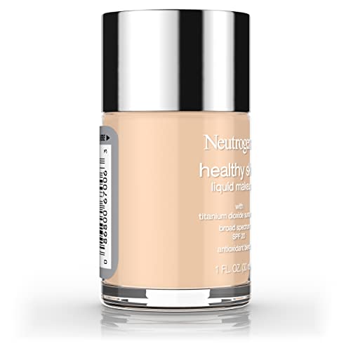 Neutrogena Healthy Skin Liquid Makeup Foundation, Broad Spectrum SPF 20 Sunscreen, Lightweight & Flawless Coverage Foundation with Antioxidant Vitamin E & Feverfew, Natural Beige, 1 fl. oz (Pack of 2)