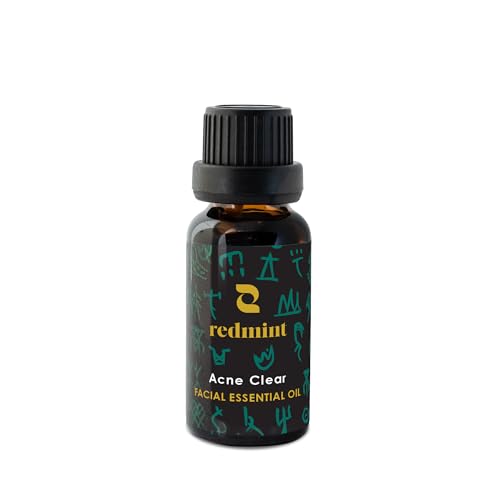 Redmint Acne Clear Facial Essential Oils | Made with 100% Organic TCM Herbal Ingredients Skincare |Natural Tried &True Acne Face Oil | Anti Acne Serum for Face to Skin Radiance| 20ml
