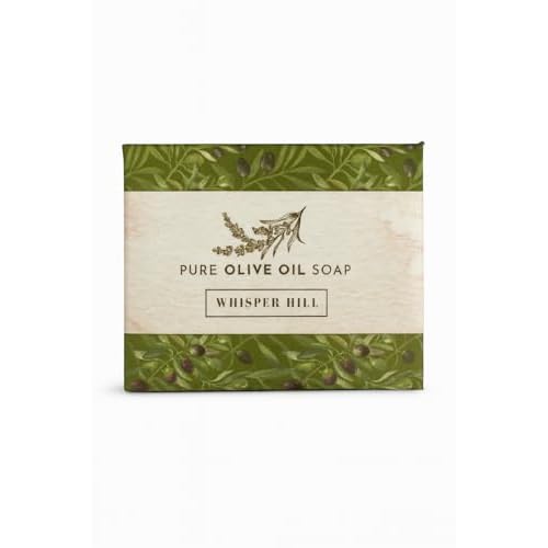 WHISPER HILL Lavender Olive Oil Soap ? Handcrafted in Vermont Since 1997 ? Calming Bar with Pure Essential Oils ? 3.8 oz