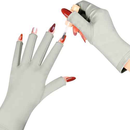 chemotex UV Nail Gloves: Professional UPF50+ Gel Manicure Protection - Art Skin Care Fingerless Gloves for Gel Nail Lamp