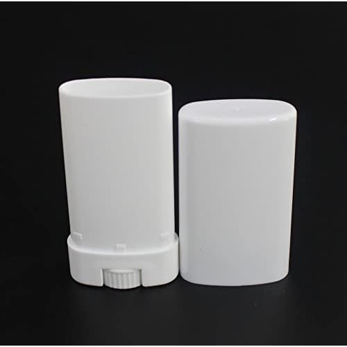 10 PCS plastic empty 15g / 0.5 oz travel size white oval shaped lip balm tube deodorant containers 15ml lipstick tube Twist up hair wax container